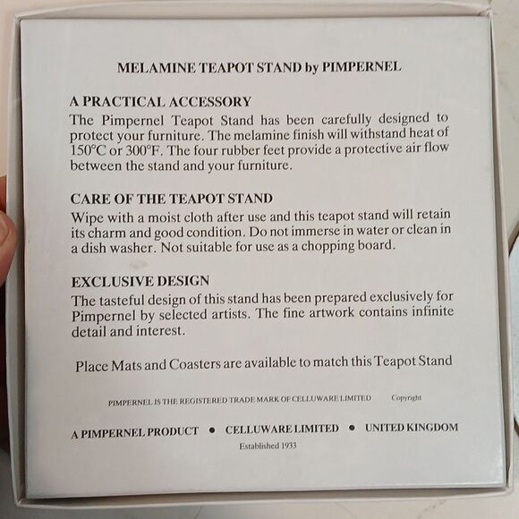 Pimpernel Melamine teapot stand England - Picture 4 of 5
